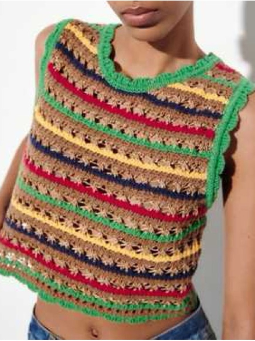 Zara Rainbow Knitted Sleeveless Top